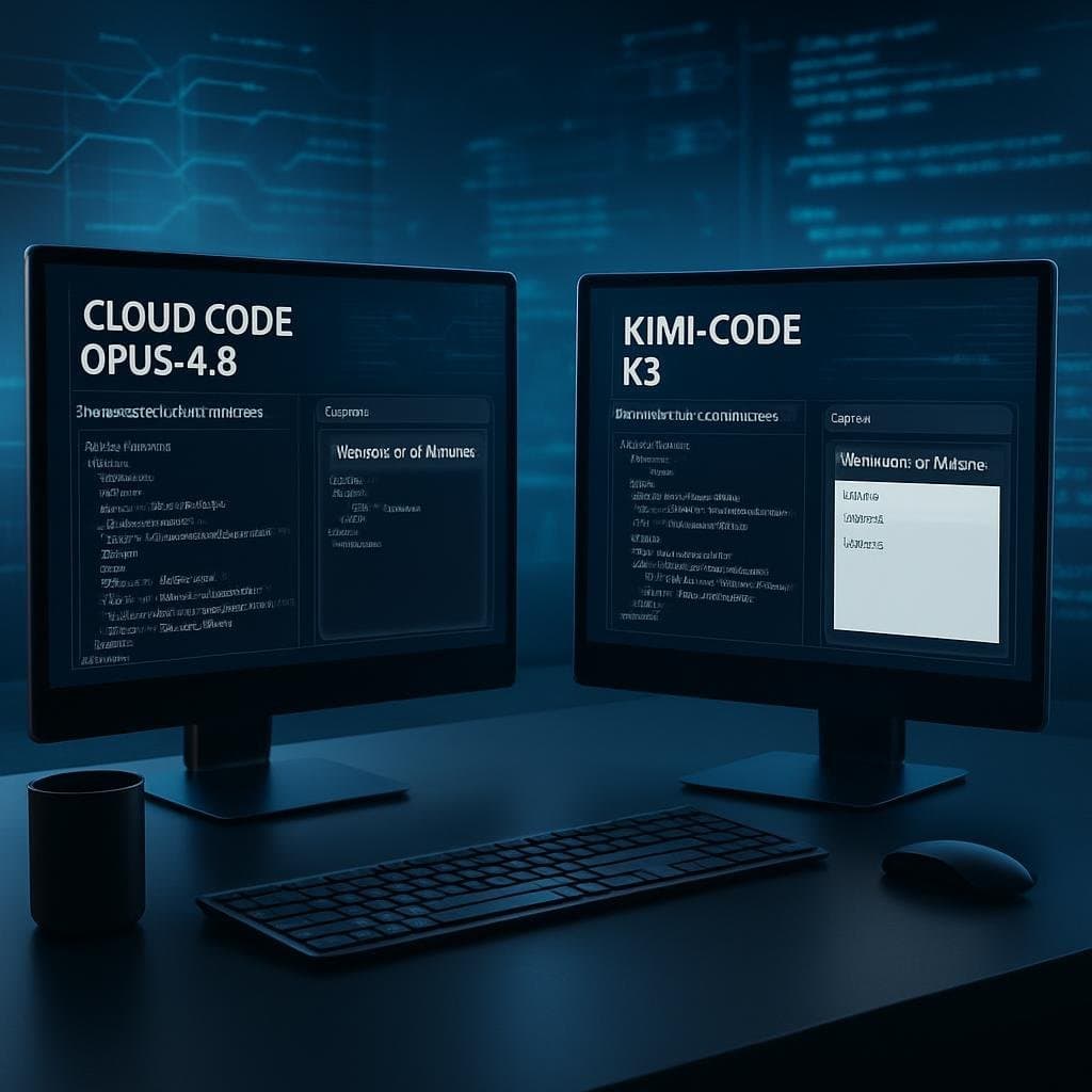 Comparativa IA: Cloud Code Opus 4.8 vs Kimi Code K3 en generación web