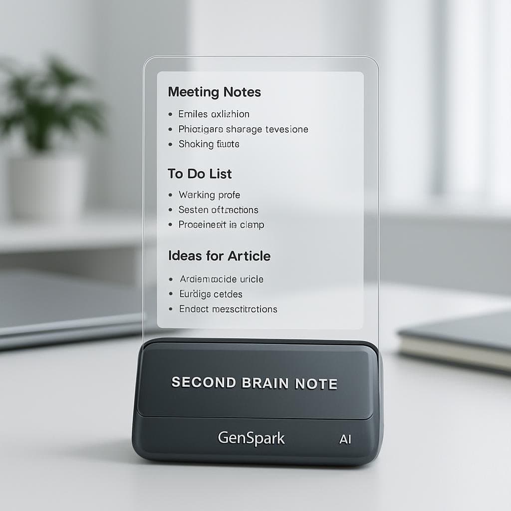 Second Brain Note, la IA portátil de GenSpark para notas inteligentes
